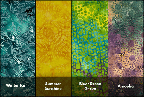 Winter ice summer sunshine blue green gecko and amoeba food wrap designs