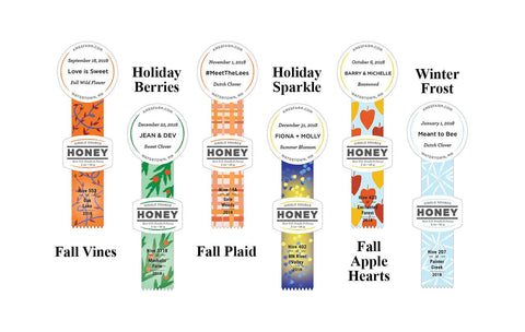 Holiday Designs Honey Favors Custom Printing For Sale