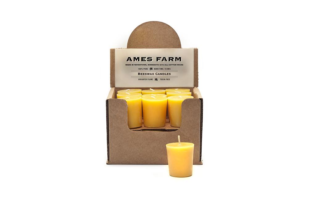 100% beeswax tapered votive candle