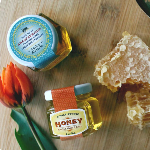 Classy sample jars of Single Source Honey