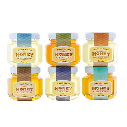Varietal honey favors in 2oz glass jars locally made