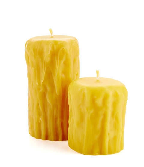 Rustic Beeswax Pillar Candle - Ames Farm Single Source Honey