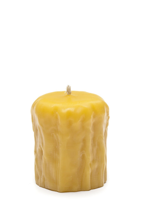 Rustic Beeswax Pillar Candle - Ames Farm Single Source Honey