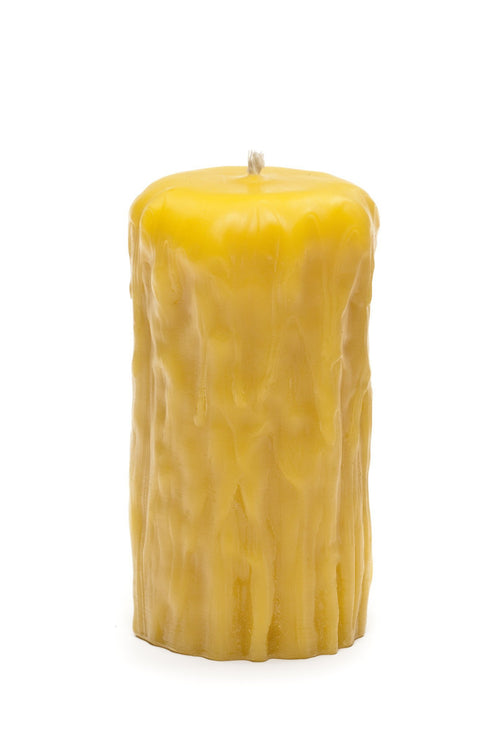 Rustic Beeswax Pillar Candle - Ames Farm Single Source Honey