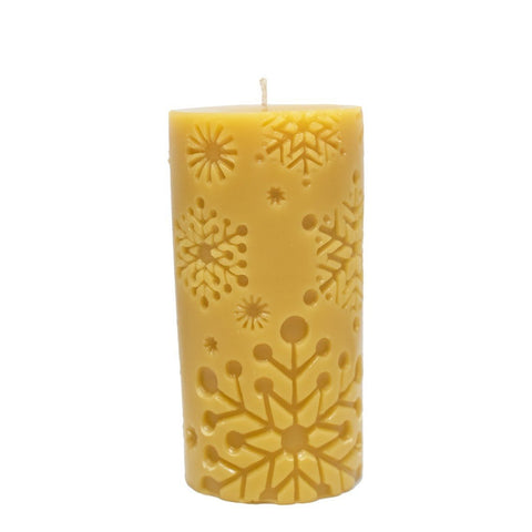 Trees & Snowflakes Beeswax Candles - Ames Farm Single Source Honey